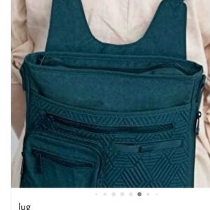 Lug quilted monorail bag11X12X2 teal 3 in 1 crossbody/shoulder/backpack Rfid EUC